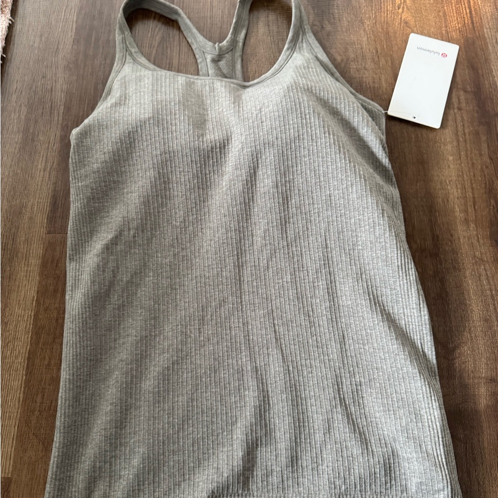 BNWT lululemon beige Gray Ribbed Tank Top